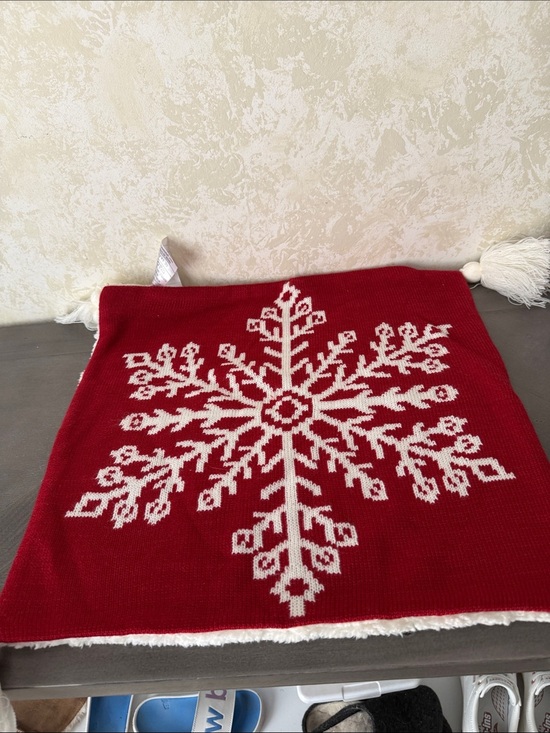 Other - Holiday Red and White Snowflake Throw Pillow Cover
